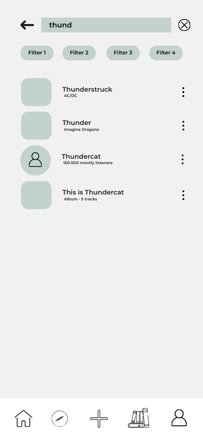 Prototipo de pantalla Search